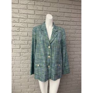 The Tog Shop Women Long Sleeveless Multicolored Tweed Blazer Size 12